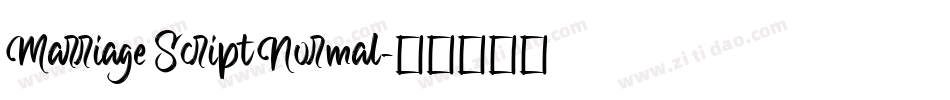 Marriage Script Normal字体转换